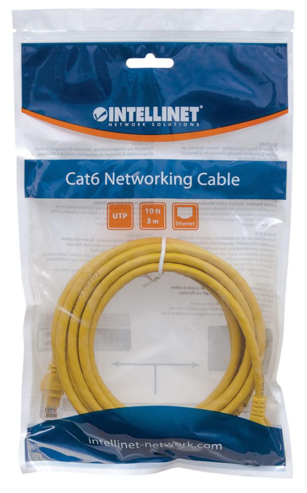 Cable de red INTELLINET Cat6 RJ-45 UTP 45 m amarillo