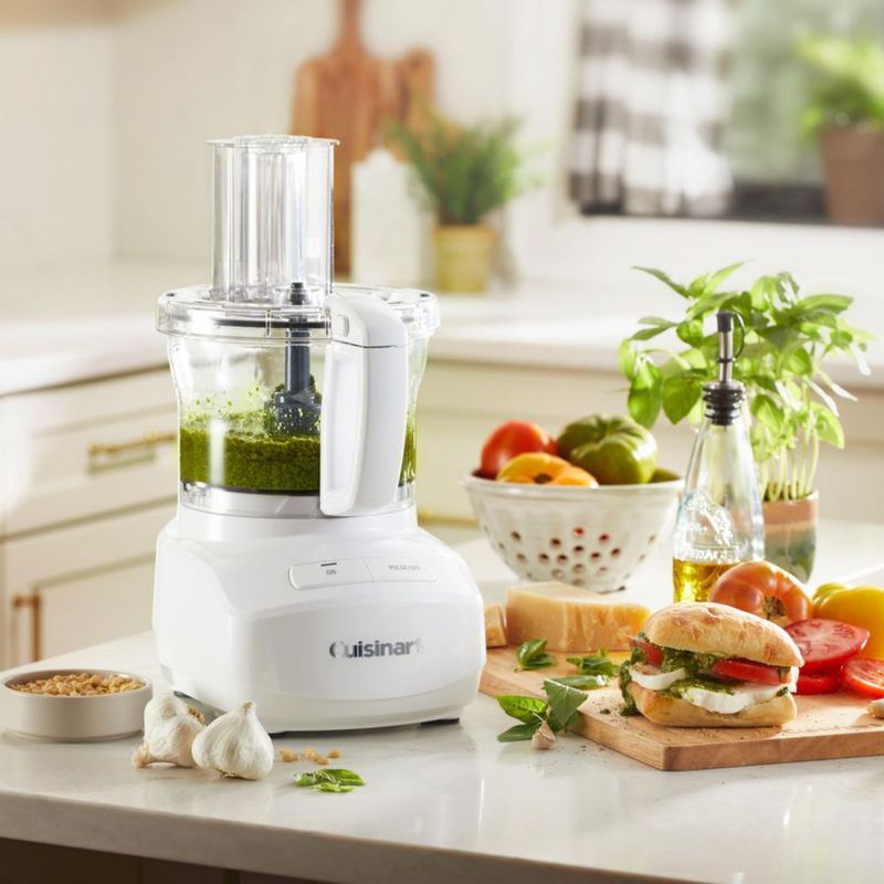 Procesador de alimentos Cuisinart diseño elegante de 7 tazas blanco con cuchilla