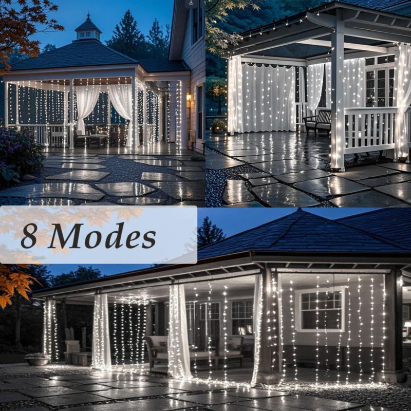 Luces de Cortina LED Solhice 9 m x 3 m Blanco Frío 720 LED