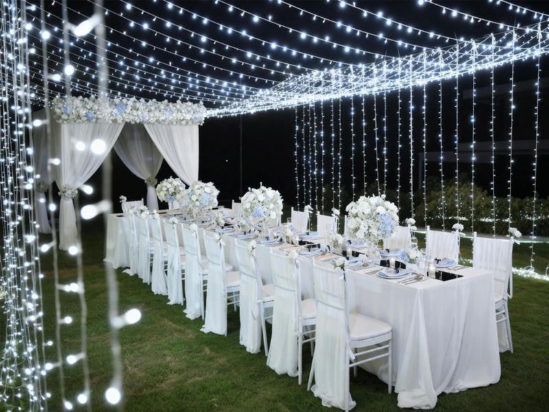 Luces de Cortina LED Solhice 9 m x 3 m Blanco Frío 720 LED