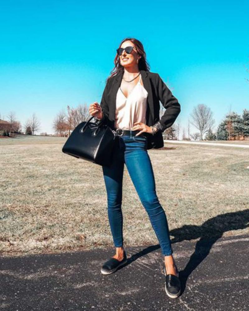 Blazer LookbookStore para Mujer Negro con Solapa con Muesca XXL