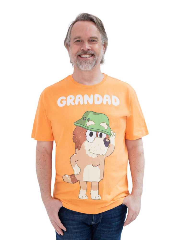 Camiseta Bluey para Hombre Grandad con Gráfica color durazno - 2XL