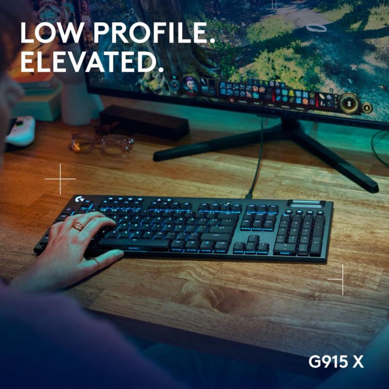 Teclado para juegos Logitech G915 X de perfil bajo con cable GL Red