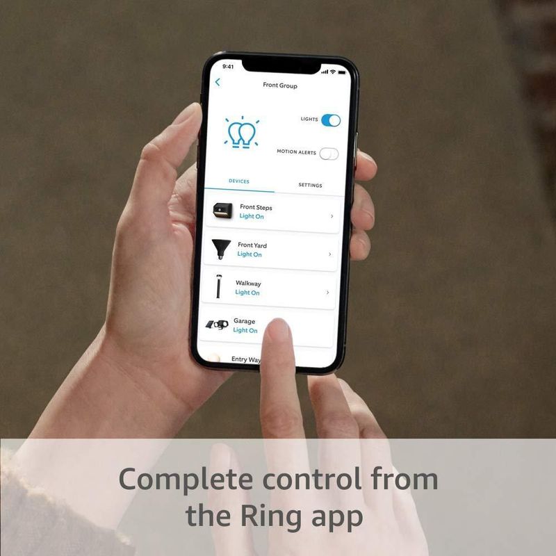 Solar Pathlight Ring con sensor de movimiento para exteriores negro