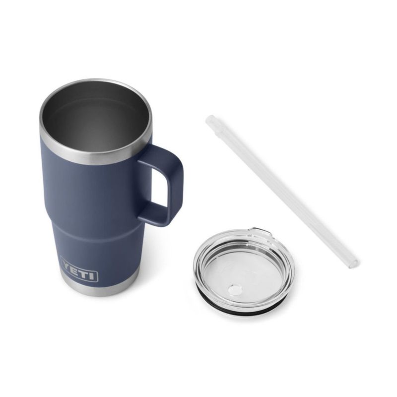 Taza YETI Rambler de 750 ml con tapa de pajita con aislamiento al vacío color azul marino
