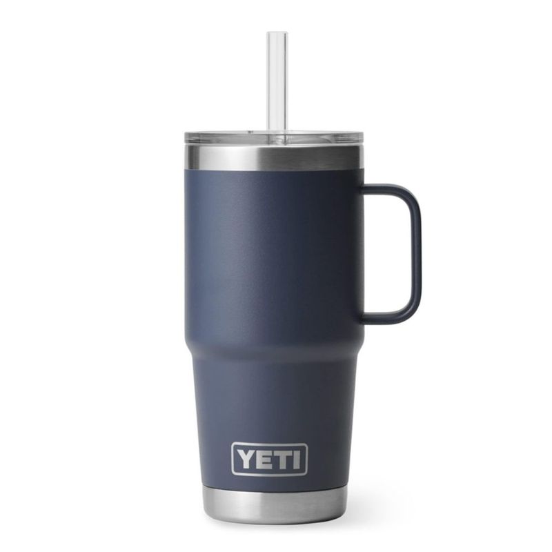 Taza YETI Rambler de 750 ml con tapa de pajita con aislamiento al vacío color azul marino