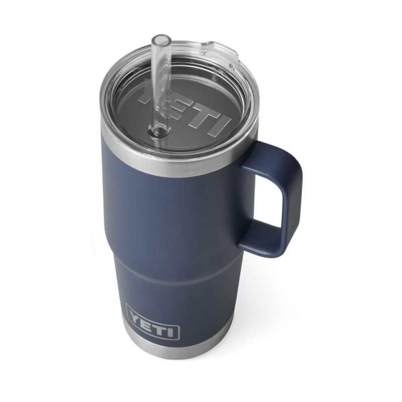 Taza YETI Rambler de 750 ml con tapa de pajita con aislamiento al vacío color azul marino