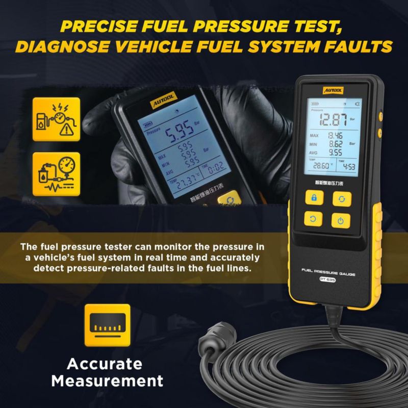 Probador de presión de combustible AUTOOL 426PSI – Kit de 29 accesorios