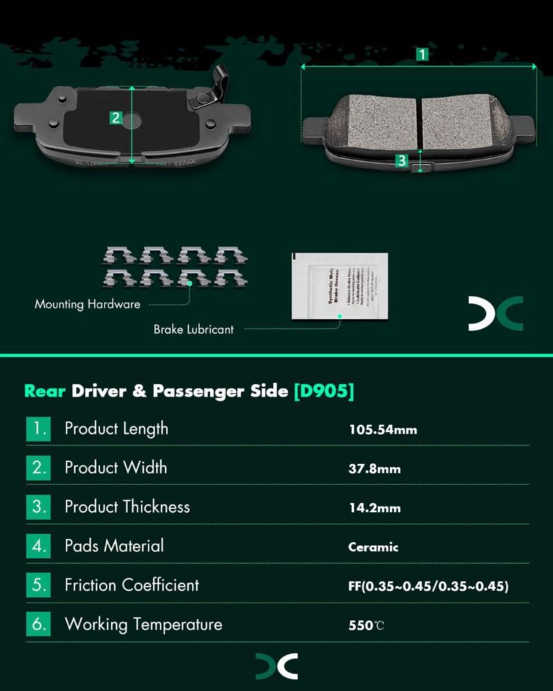Pastilla de freno cerámica SCITOO para Nissan Altima 2002-2013 (delantera y trasera)