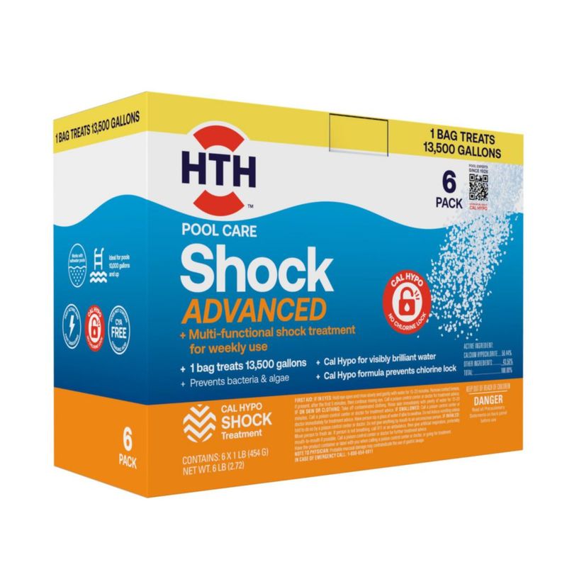 Pool Care Shock Advanced HTH 52036R Cal Hypo Formula paquete de 6