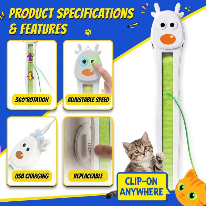 Juguete interactivo para gato Catpick con cuerda motorizada automática