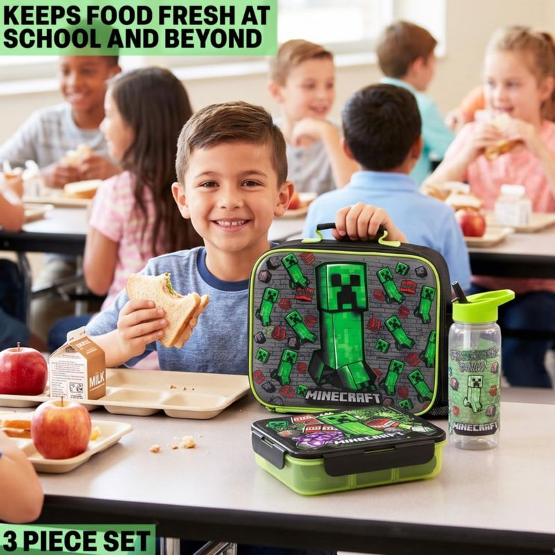Set de Bolsa de Almuerzo Get Trend Minecraft 3 piezas 640 ml