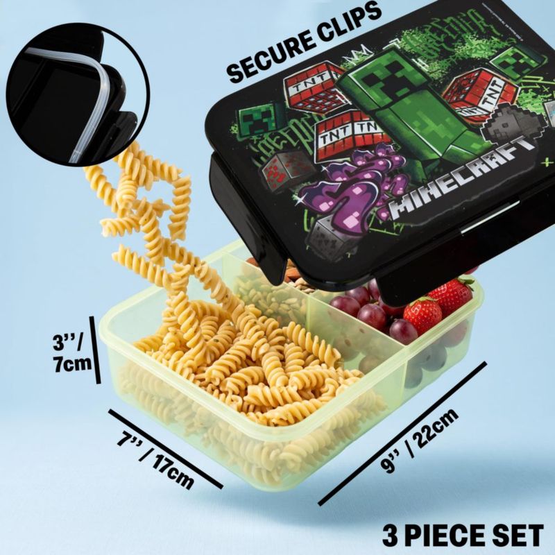 Set de Bolsa de Almuerzo Get Trend Minecraft 3 piezas 640 ml
