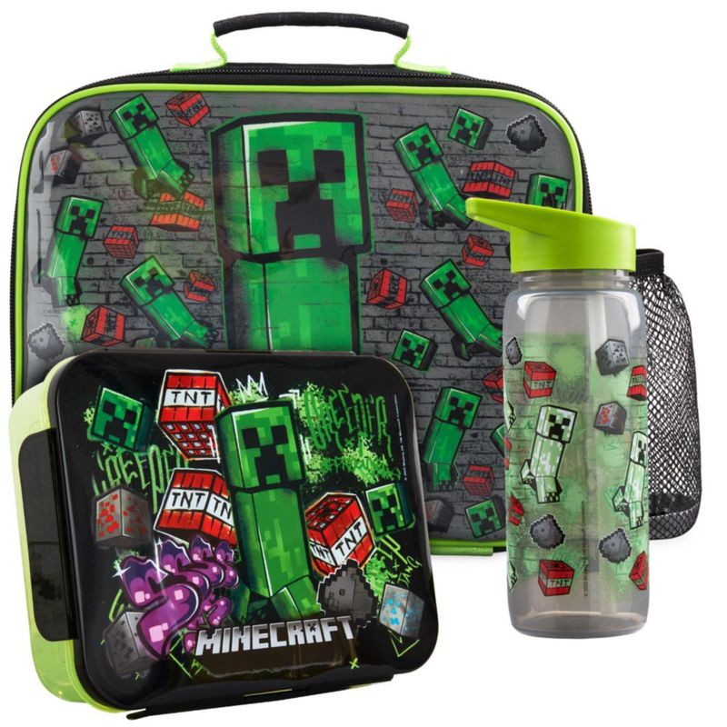 Set de Bolsa de Almuerzo Get Trend Minecraft 3 piezas 640 ml