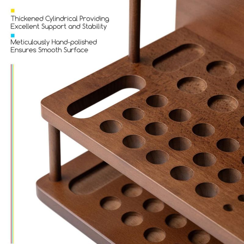 Caddy MEEDEN Soporte de Pinceles de Madera de 2 Niveles con 89 Agujeros