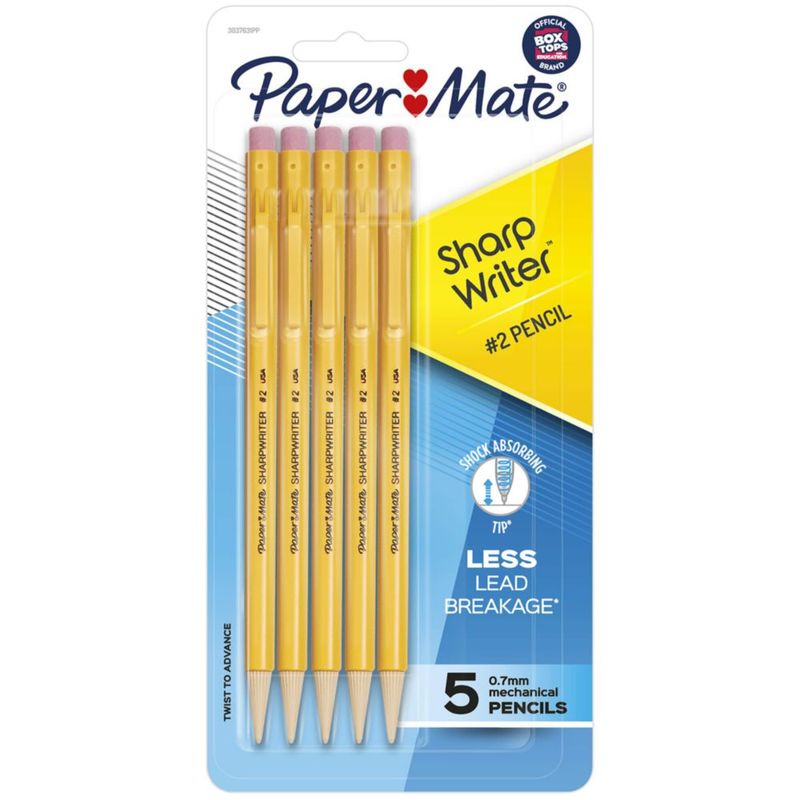 Lápices mecánicos Paper Mate 07 mm paquete de 5