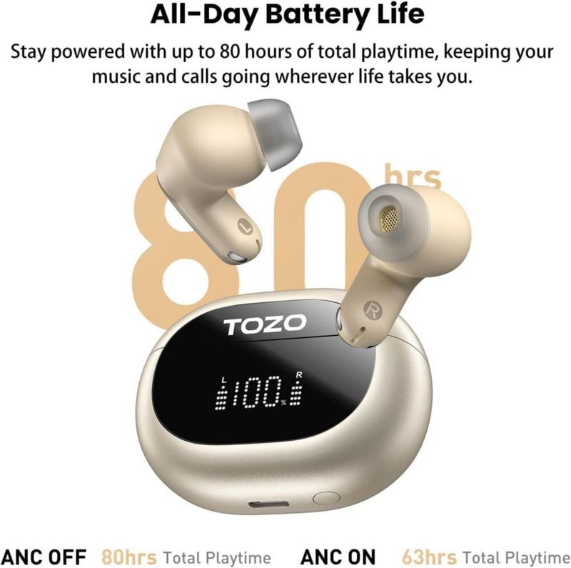 Auriculares true wireless TOZO NC20 con ANC LDAC Hi‑Res y Bluetooth 6.0