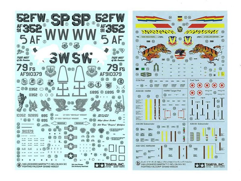 Kit de modelo TAMIYA F-16CJ 1/48 de avión de plástico