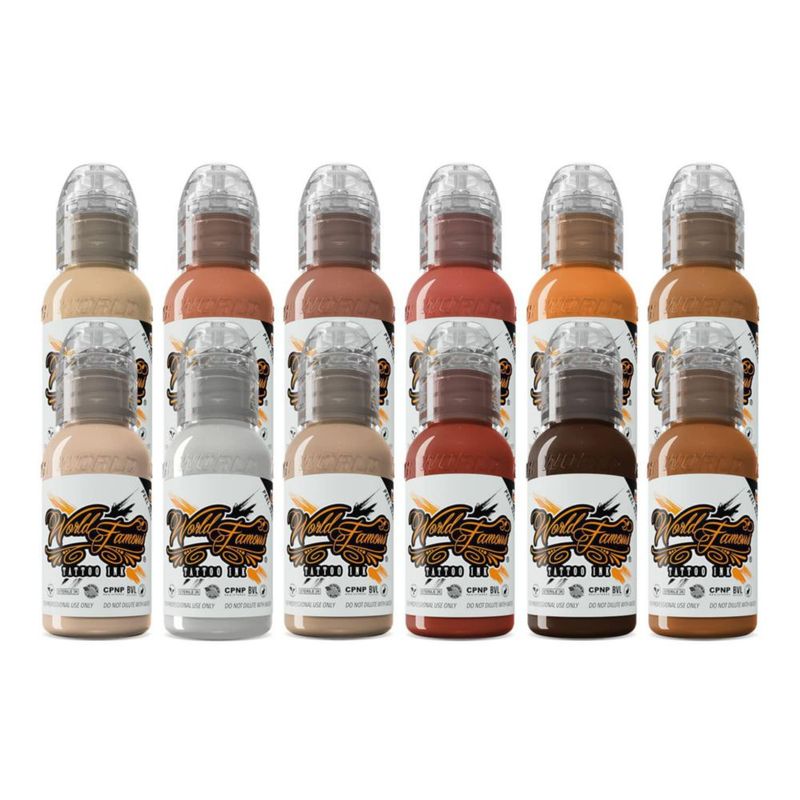 Tinta líquida WORLD FAMOUS TATTOO INK 30 ml tonos de piel