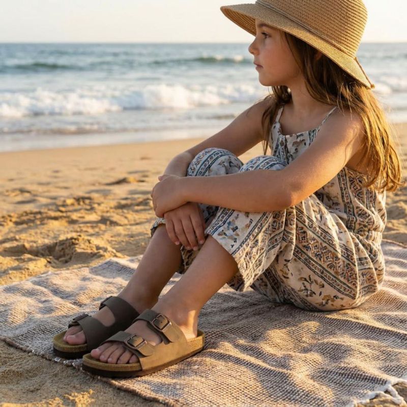 Sandalias CUSHIONAIRE Lane para Niños Marrón Talla 4