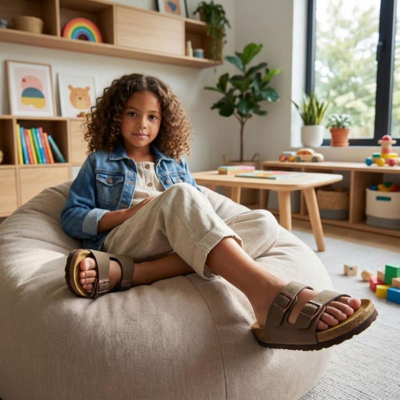 Sandalias CUSHIONAIRE Lane para Niños Marrón Talla 4