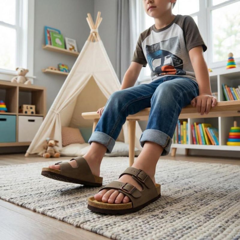 Sandalias CUSHIONAIRE Lane para Niños Marrón Talla 4
