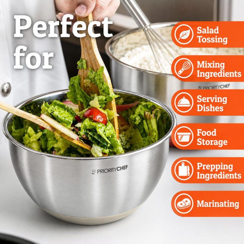 Tazones de Mezcla Priority Chef 15‑5 L Latte Juego de 5 piezas