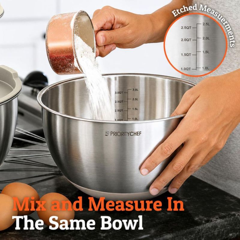 Tazones de Mezcla Priority Chef 15‑5 L Latte Juego de 5 piezas