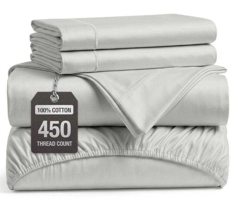 Juego de sábanas LANE LINEN Queen 450 hilos algodón Moonstruck
