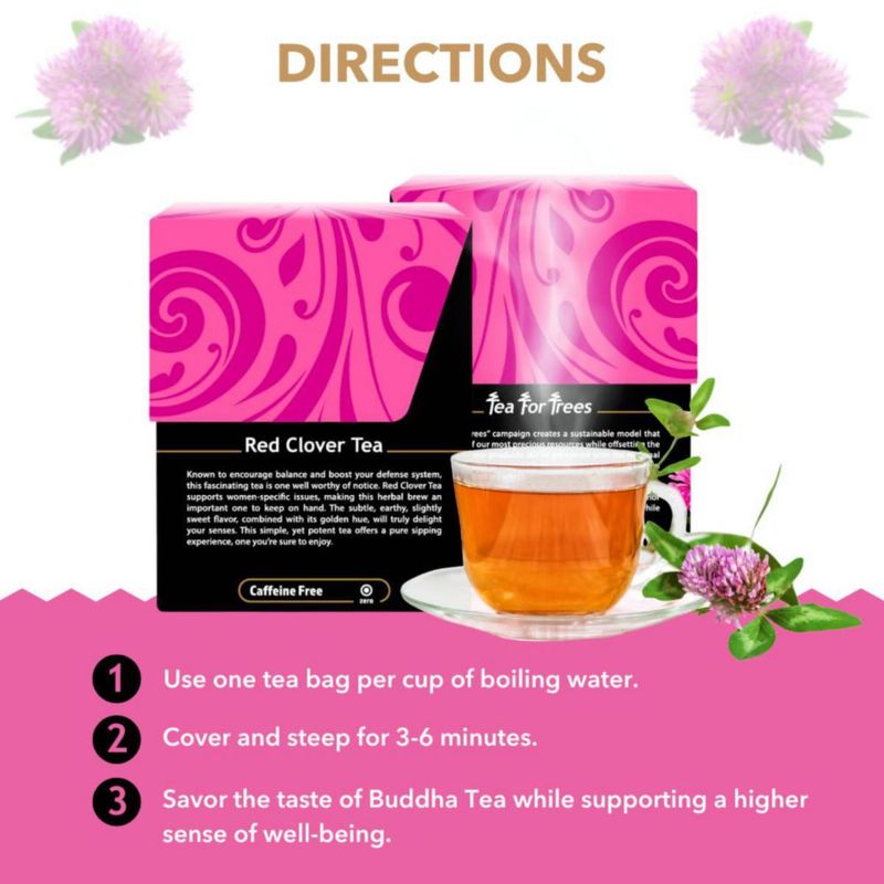 Buddha Teas Té de Trébol Rojo Orgánico - 18 bolsas