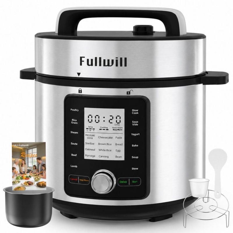 Olla a presión eléctrica Fullwill 8 L 12 en 1 1200 W
