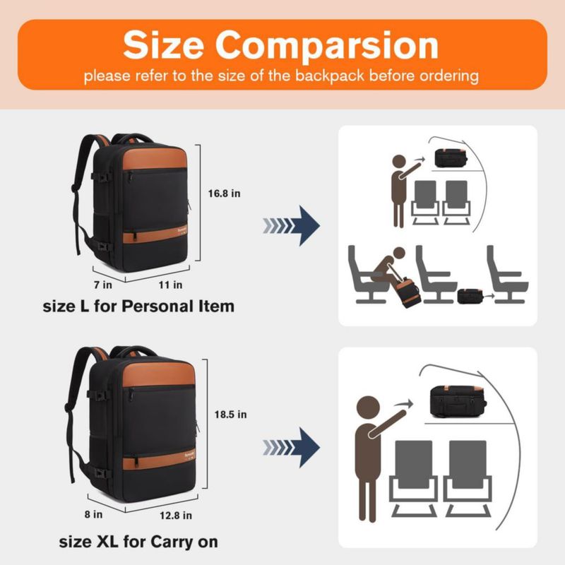Mochila Bymontin 35L para viaje con laptop – Aprobada para vuelo