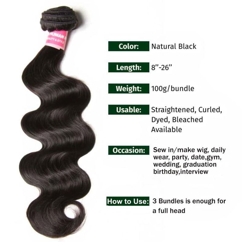 Extensión de cabello UNICE 3 paquetes 38 cm‑46 cm color natural