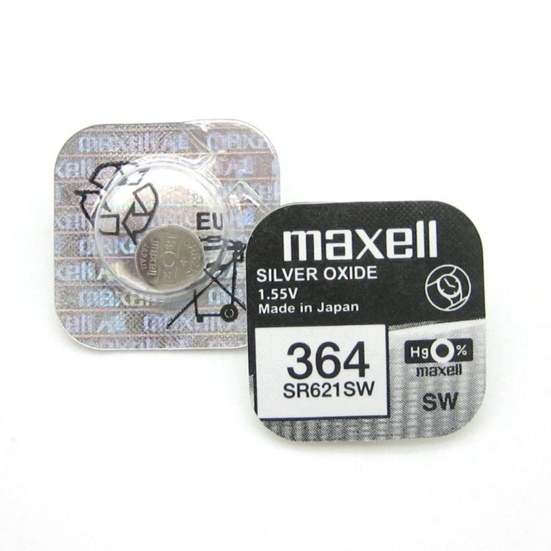 Batería de reloj Maxell SR621SW 155 V 0 % mercurio