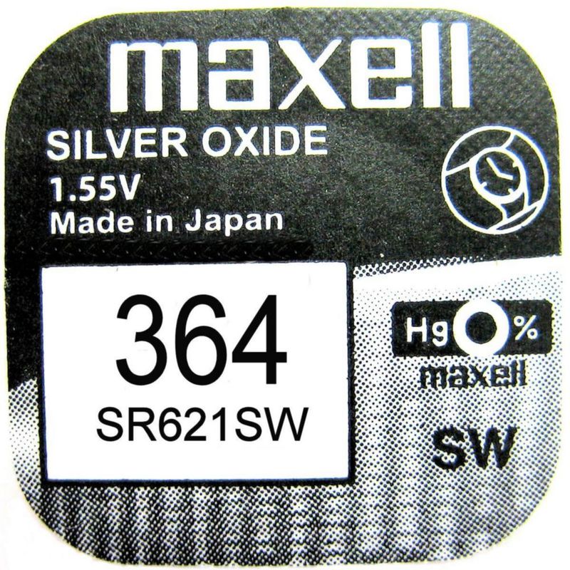Batería de reloj Maxell SR621SW 155 V 0 % mercurio