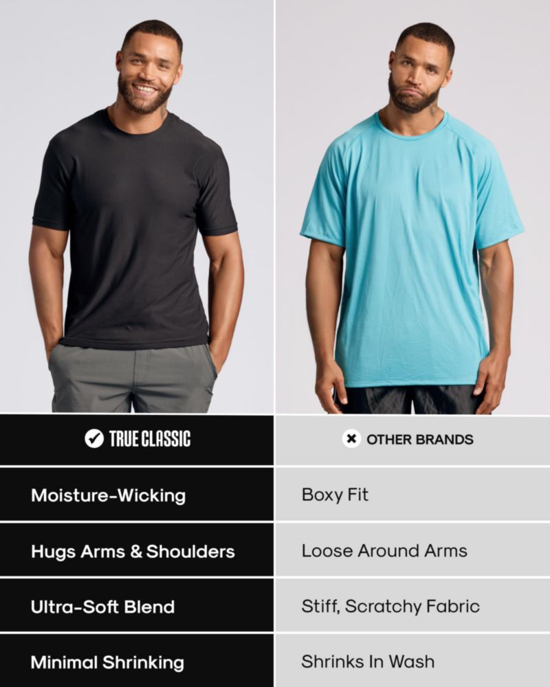 CAMISETA True Classic L Negro (Pack de 3) manga corta