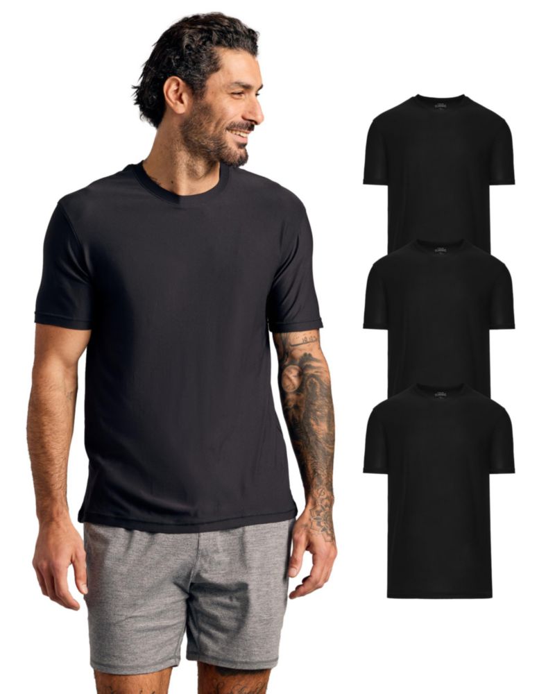 CAMISETA True Classic L Negro (Pack de 3) manga corta