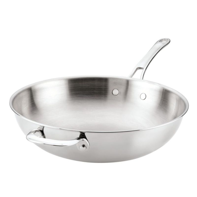 Sartén Wok Anolon 32 cm con Mango Auxiliar de Acero Inoxidable