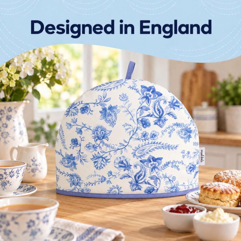 Cobertor para tetera Muldale de algodón con diseño floral 34 cm para 1‑6 tazas