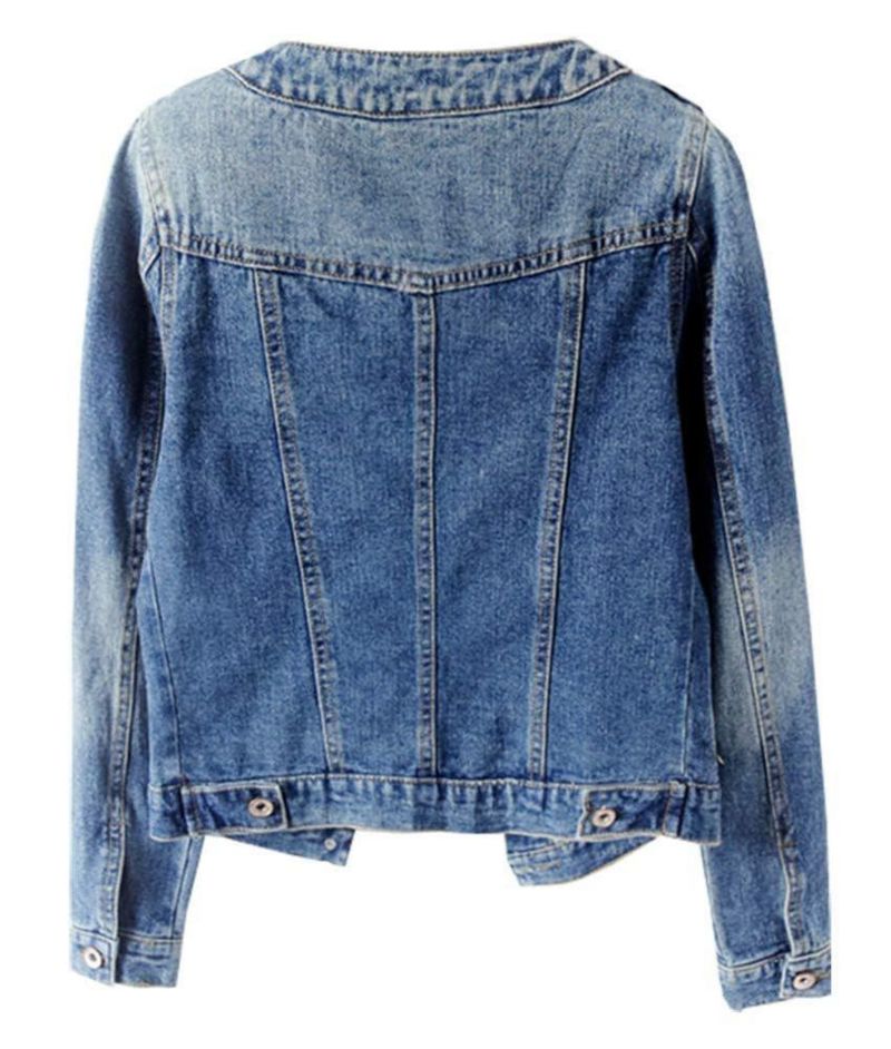 Chaqueta Vaquera Kedera sin Cuello de Manga Larga