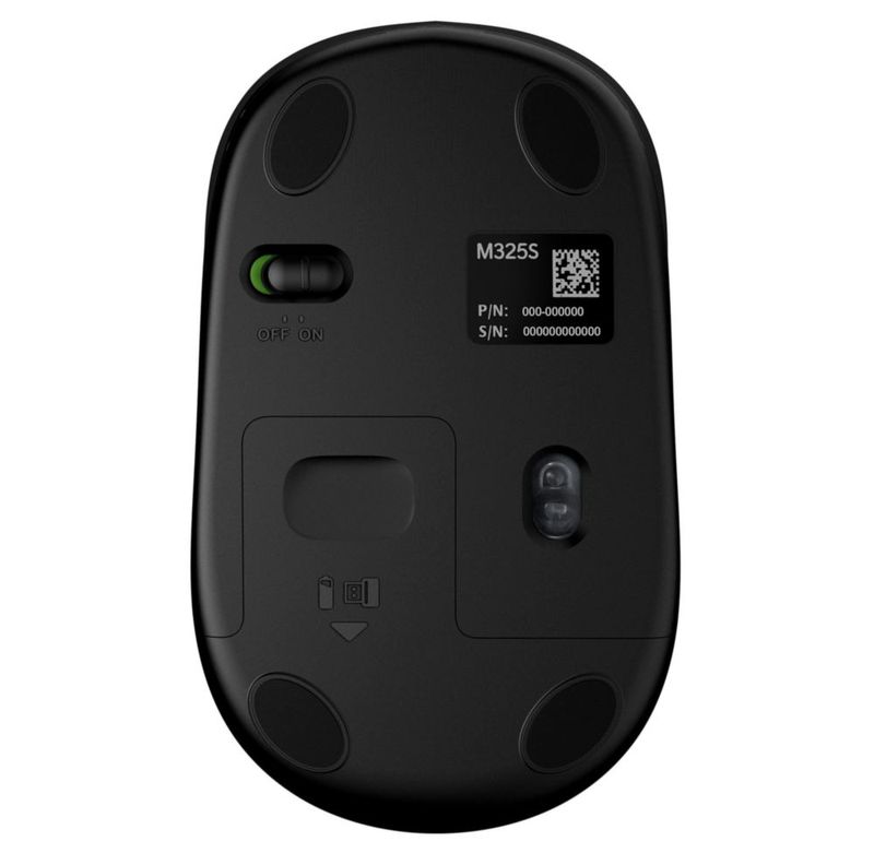 Ratón Logitech M325S negro inalámbrico con desplazamiento micropreciso