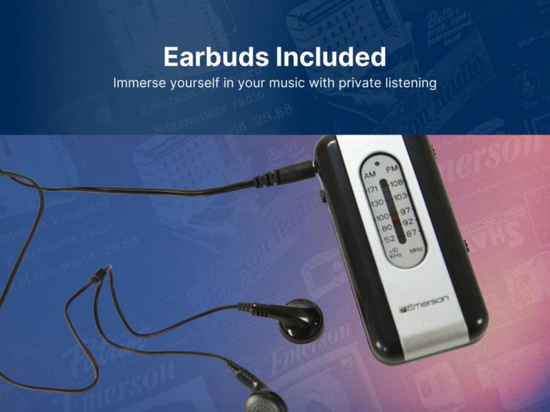 Radio Portátil Emerson ER-7002 AM/FM con Audífonos y Bocina