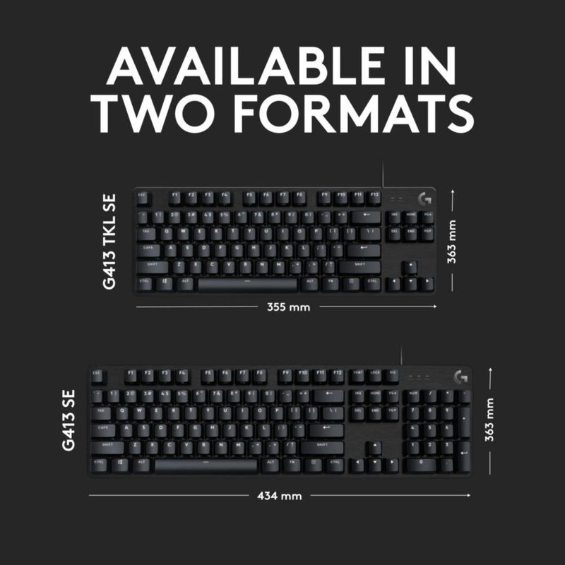 Teclado mecánico para juegos Logitech G413 TKL SE negro