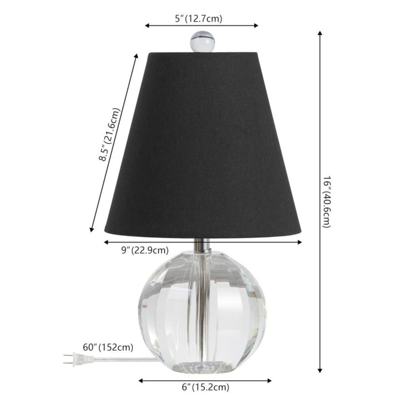 Lámpara de mesa JONATHAN Y 41 cm Cristal LED Transparente/Negra