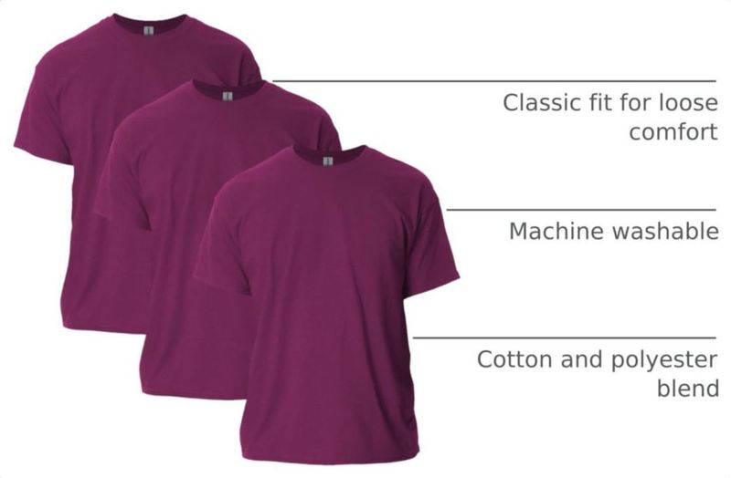 Camiseta Gildan G2000 Granate Pack de 3 - Talla 2XL