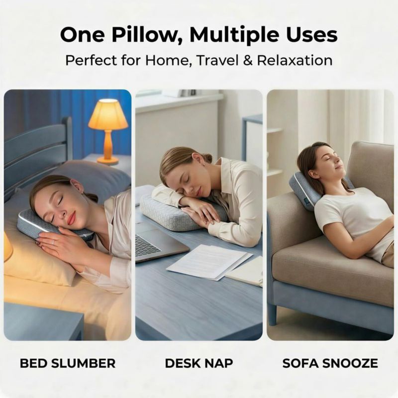 Almohada para oreja TEXSTEAD 23x23x5 cm Espuma de memoria Blanca