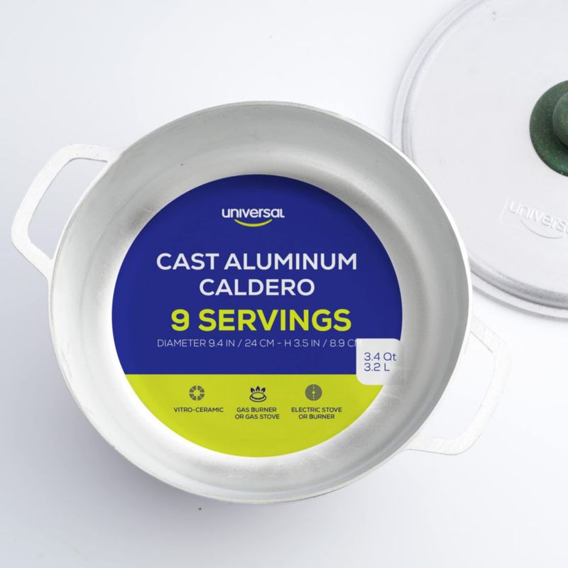 Caldero universal de 32 L (9 tazas) de aluminio fundido