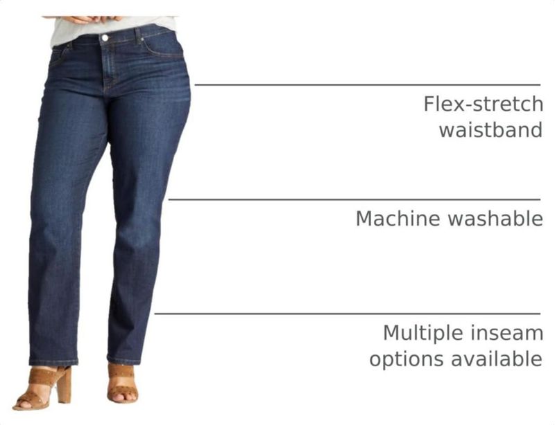 PANTALONES DE MUJER Lee Verona Plus 22 81 cm Pierna Recta
