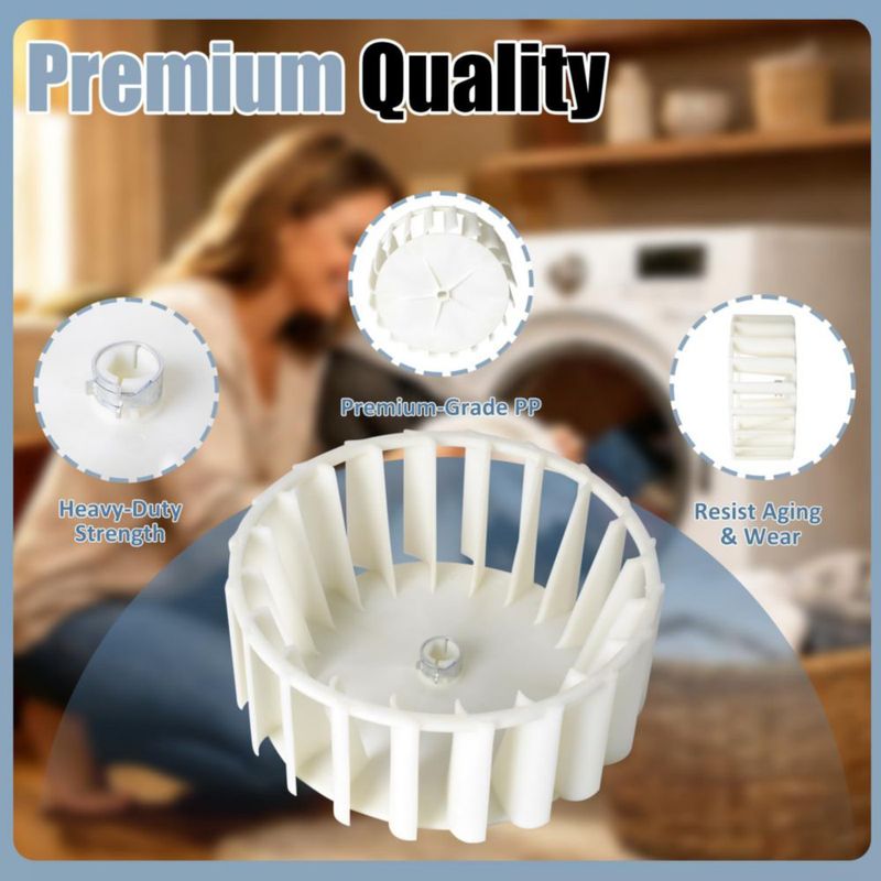 Rueda de ventilador para secadora Wadoy 19 cm compatible con Maytag Y303836