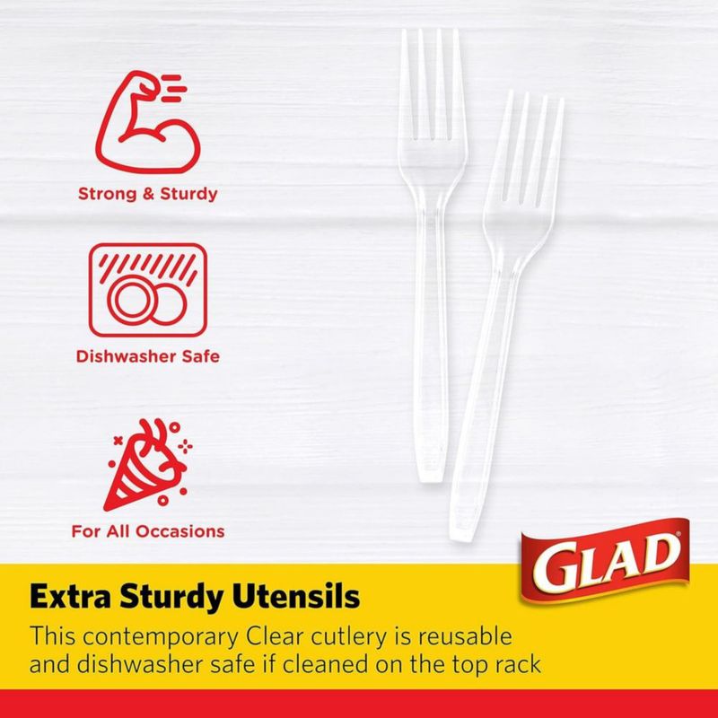 Tenedor Glad 24 unidades (12 paquetes) resistente y transparente